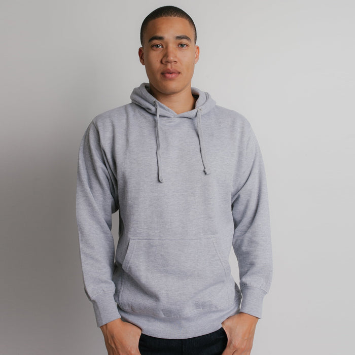 101 Adult Comfort Hoodie Heather Grey Front Full View