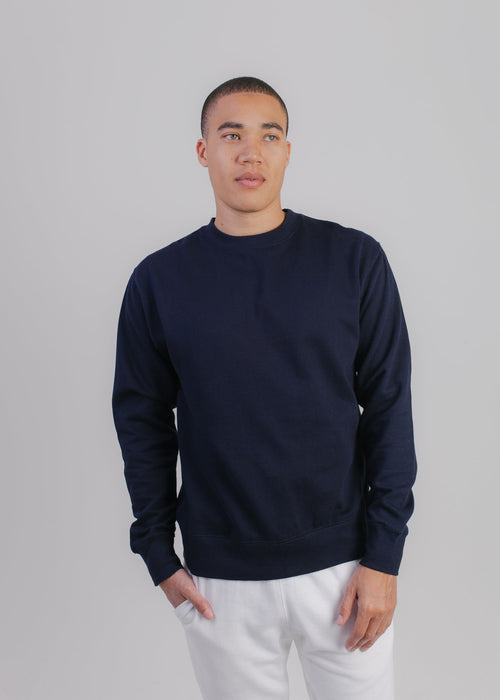 103 Adult Comfort Crew Sweatshirt Navy Front Full View