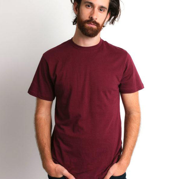 402 Premium T Shirt Burgundy Front View