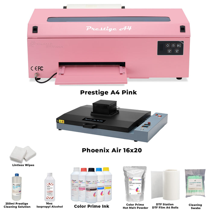 Prestige A4 Curing Oven Bundle with Color Prime DTF ink Prestige Pink