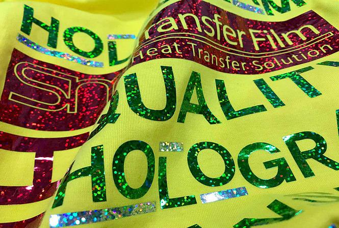 Prisma Holographic Heat Transfer Vinyl Applied Sample