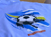 iColor ® Light 1 Step Transfer Media on blue shirt complete transfer