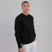 103 Adult Comfort Crew Sweatshirt Black Angled Side View