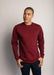 1401 Men Long Sleeve T Shirt Burgundy Front Full View