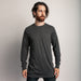 1401 Men Long Sleeve T Shirt Charcoal Heather Front Full View