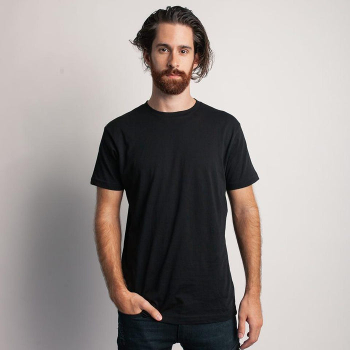 Build Your Brand Men's Back Seam Tee T-Shirt, Black, S : .co