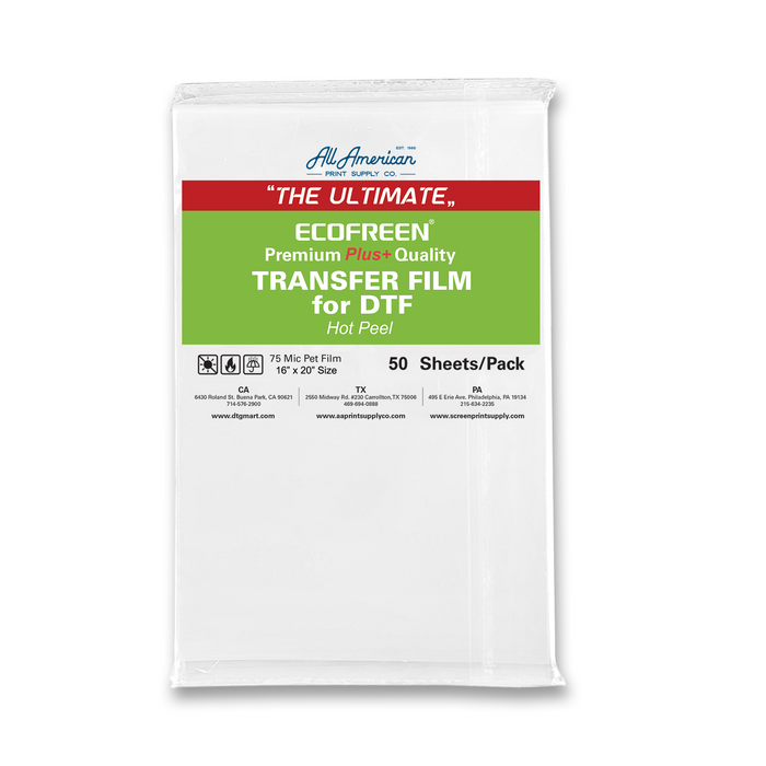 SALE - Ecofreen Transfer Film (Hot Peel) for Direct to Film - Sheets