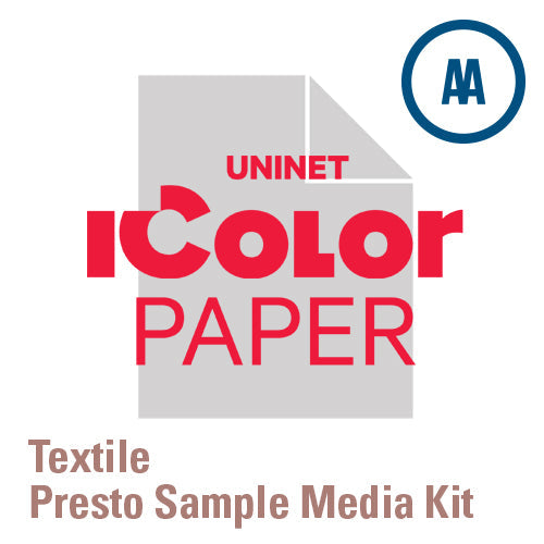 The iColor Presto! Sample Media Pack for Textiles. It can be used for the iColor 500,550, 600 printers. Print black and get white, metallic or neon colors! No cutting or weeding necessary!