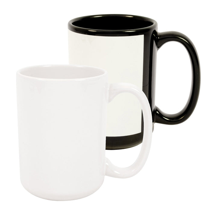 White Ceramic 15 oz. Sublimation Coffee Mug