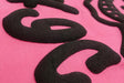 Prisma Puff PU Heat Transfer Vinyl Applied Sample on Pink Garment