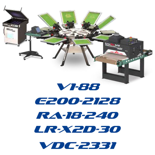 Vastex Screen Printing Pro Entry Level: Waterbased 8 Color Shop Package with DTG Capable Dryer